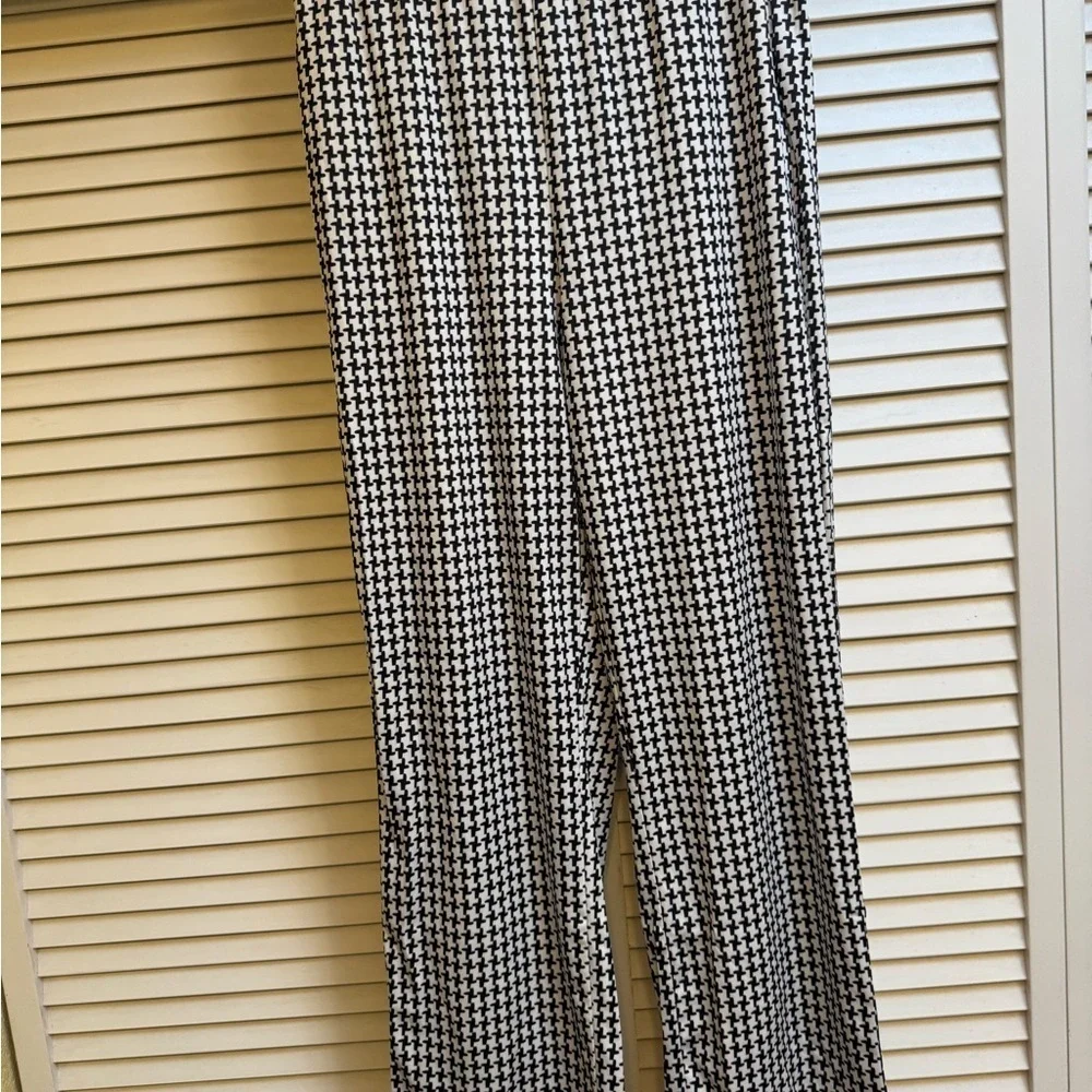 Chicme Stylish Black and White Houndstooth Blazer and Pants Set Women’s Sz L